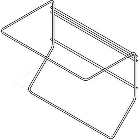 Erhabene Ansicht: Einfacher Drahtgestell-Kanisterhalter 1 x 5 Liter aus Edelstahl von Diversey Deutschland GmbH & Co. OHG, mit offenen Seiten und zwei oberen Stangen - ideal für die effiziente Aufbewahrung eines 5-Liter-Kanisters.
