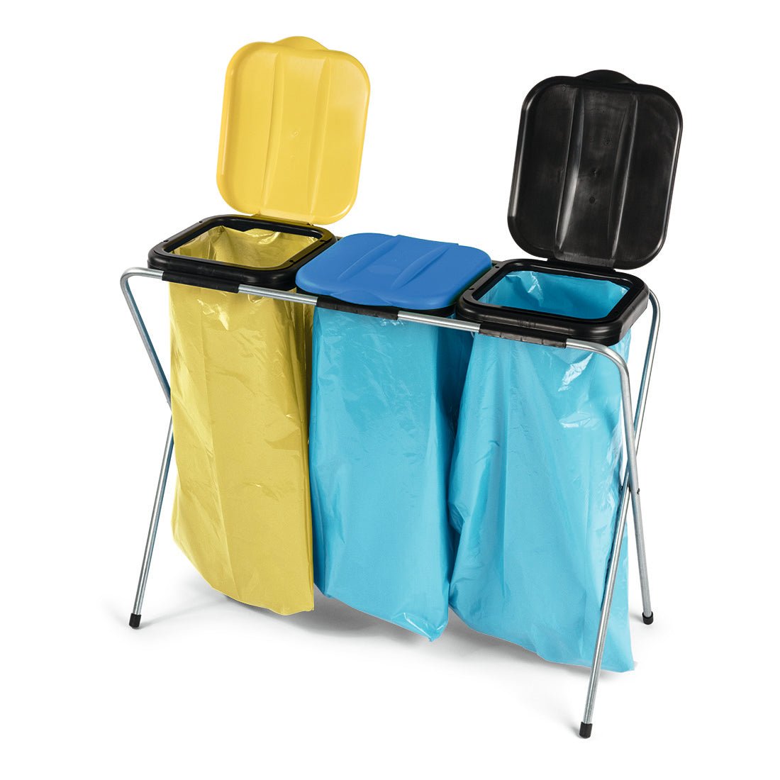 Nölle Profi Abfallsammler mit 3-fach Metallbeinen, 96x37x78 cm, gelb/b