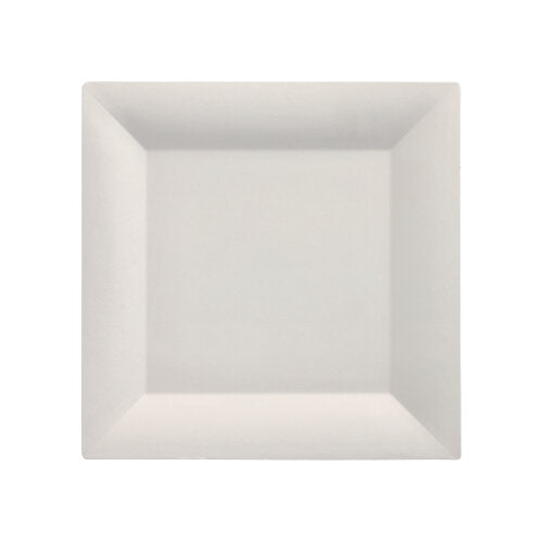 Der PAPSTAR 25 Fingerfood-Teller aus Zuckerrohr „pure“ (eckig, 20,3x20,3x1,5 cm, weiss) von PAPSTAR GmbH eignet sich ideal als umweltfreundliches Geschirr für nachhaltige Tischdekorationen und wird im 25er-Pack geliefert.