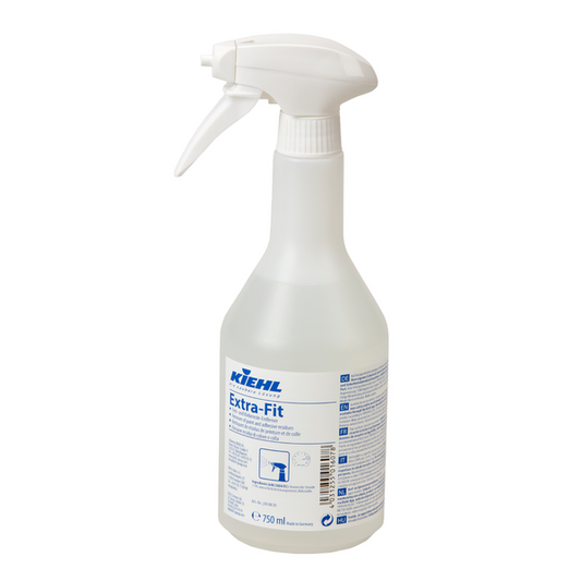 Der Kiehl Extra-Fit Farb- und Klebereste-Entferner der Johannes Kiehl KG in der 750-ml-Sprühflasche mit weißer Auslösedüse und mehrsprachigem Etikett ist für die effektive Entfernung von Farb- und Kleberückständen konzipiert. Erhältlich in Kartons mit 6 Flaschen.