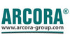 Grüner Schriftzug „ARCORA“ mit Webadresse darunter, auf weißem Hintergrund zentriert dargestellt