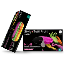 AMPri Style Tutti Frutti Nitrilhandschuhe puderfrei, Farbenmix | Box (96 Stück)