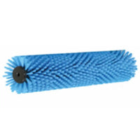 The Arcora Aniko 350 Duo Brush Replacement Brush, Standard, Blue, by Arcora International GmbH is a cylindrical blue brush roller with high-quality bristles arranged in a chevron pattern, ideal for cleaning machines or vacuum cleaners.