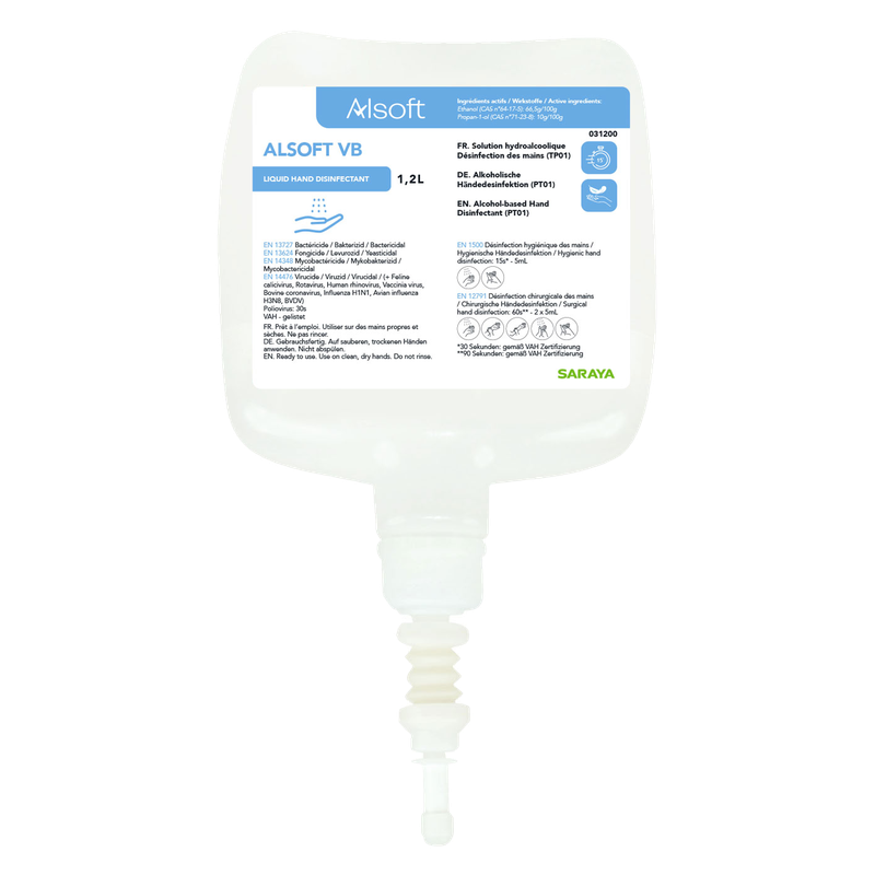 Saraya Alsoft VB hand disinfection