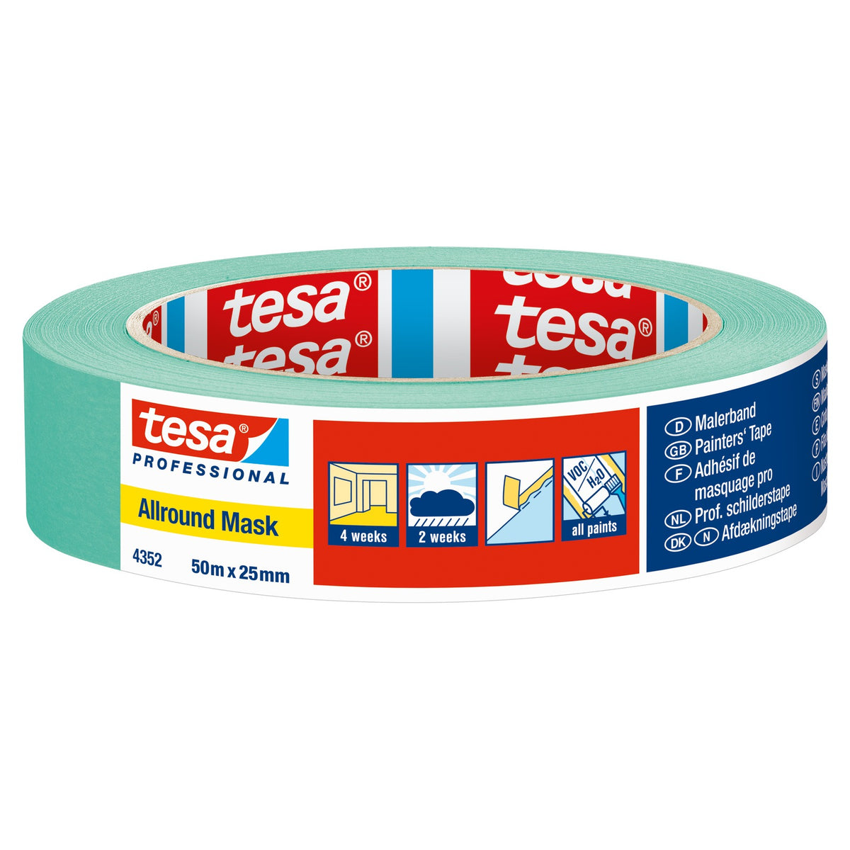 tesa Allround Mask 4352 Craftsmen, pastellgrün 50 m x 25 mm