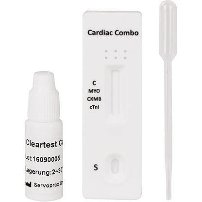 Cleartest Cardio, Pack: 5 test cassettes Myoglobin/CK-MB/Trop I | Pack (5 tests)