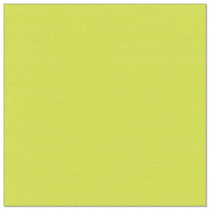 A square napkin from the PAPSTAR "ROYAL Collection" (40 x 40 cm, green) of the PAPSTAR GmbH with fine woven texture and solid light yellow-green on a white background.