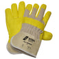 NITRAS UNIVERSAL, synthetic leather gloves, natural / yellow, EN 388 cotton, size 10 | Pack (12 pairs)