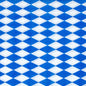 Die PAPSTAR GmbH 100 Servietten, 1-lagig 1/4-Falz 33 x 33 cm, sind mit einem blau-weißen Rautenmuster im bayerischen Stil versehen und FSC-zertifiziert sowie umweltfreundlich.