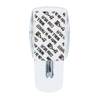 Der Command™ Drahthaken, klein, transparent von 3M Deutschland GmbH ist ein klarer Haken mit rechteckigem, bedrucktem Klebepad auf der Rückseite für einfache Wandbefestigung.