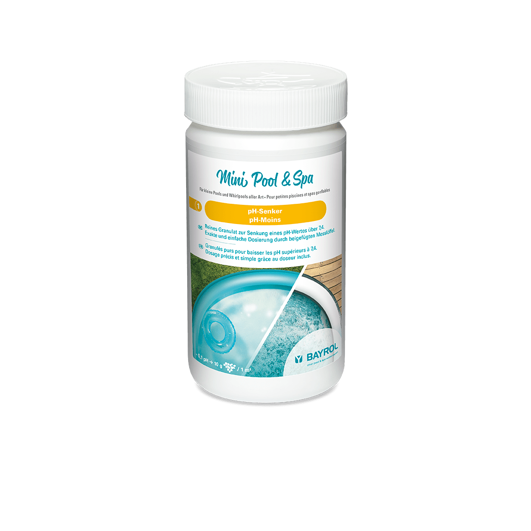 BAYROL Mini Pool & Spa pH Reducer 1.5 kg Fast-acting with dosing spoon | Can (1500 g) 