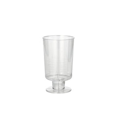 Auf schlichtem weißem Hintergrund ist ein Set mit 10 durchsichtigen, einteiligen Starpak Stiel-Gläsern für Weißwein (0,1 l, Ø 5,1 cm, 8,5 cm hoch) abgebildet; sie sind aus hochwertigem PS hergestellt und ideal zum Servieren von Weißwein.