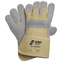 NITRAS SPLIT STAR+, Rindspaltlederhandschuhe, naturfarben / grau, EN 388 Baumwolle, Größe 11 | Packung (12 Paare)