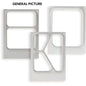 Abgebildet sind drei rechteckige Metallplättchen mit Aussparungen auf weißem Hintergrund, beschriftet mit "GENERAL PICTURE" - ideal zur Verwendung als Kassette DF10/20 für PP-Schälchen 220/140 ml - 2-fach nutzbar von Duni GmbH (Packung, 1 Stück).