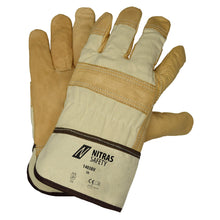 NITRAS Rindvolllederhandschuhe, naturfarben / braun, EN 388 Baumwolle, Größe 10 | Packung (12 Paare)