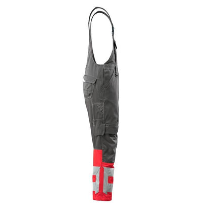 MASCOT® Sunderland Latzhose, dunkelanthrazit/hi-vis rot
