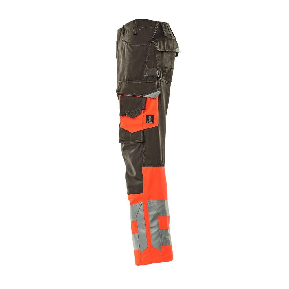 MASCOT® Leeds Hose, dunkelanthrazit/hi-vis rot
