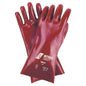 NITRAS PVC gloves, red, EN 388 cotton jersey | Pack (12 pairs)