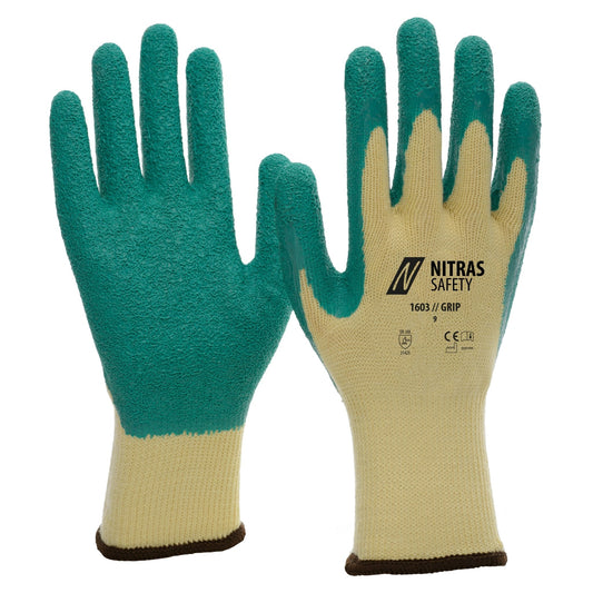 NITRAS GRIP, Latexhandschuhe, gelb / grün