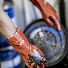 NITRAS Chemikalienschutzhandschuhe, rot, EN 388, EN ISO 374 Baumwoll-Trikot | Packung (12 Paare)