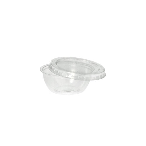 A clear, round Starpak 100 lid (PS, Ø 6.7 cm, 1 cm high), perfect for food packaging, is presented against a plain white background.