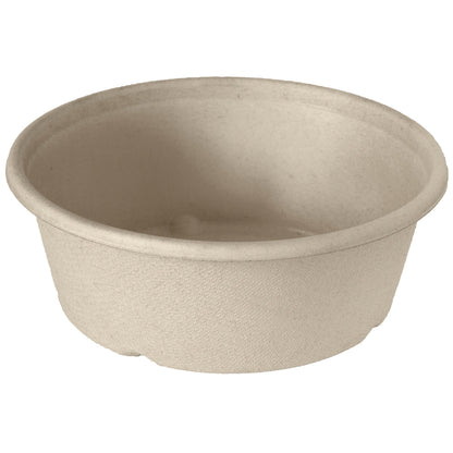 Die Salatschale Bagasse Braun von Duni GmbH - eine runde, umweltfreundliche Schale aus biologisch abbaubarem Material in Beige, perfekt für nachhaltigen Genuss.