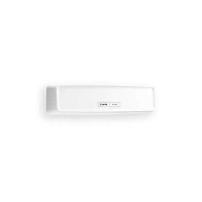 Die CWS PureLine AirBar | Packung (1 Stück) ist ein weißes, rechteckiges, wandmontiertes Gerät der Marke "CWS", das für hygienische Raumluft konzipiert wurde. Perfekt für Räume, die eine zuverlässige Luftreinigung erfordern. Schlichter weißer Hintergrund.