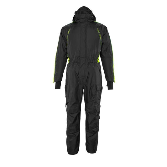 Overall with knee pockets, light weight winter combination, black/hi-vis yellow