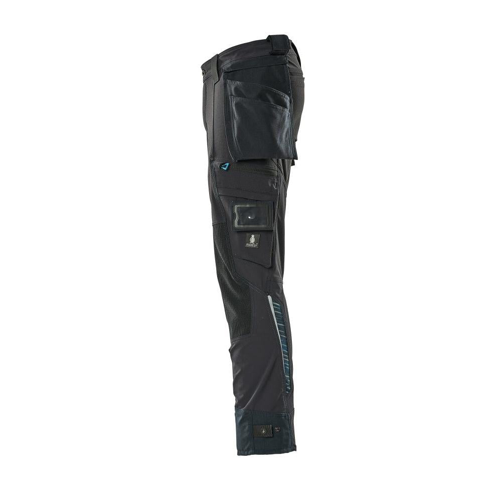 Hose mit Hängetaschen, Stretch Hose, schwarzblau