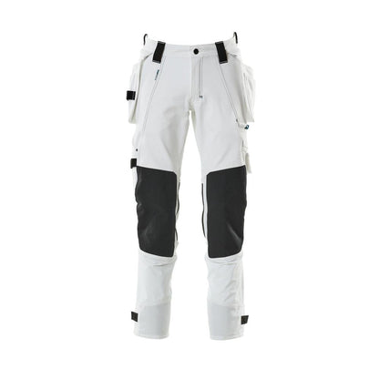 Hose mit Hängetaschen, Stretch Hose, weiss