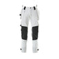 Hose mit Hängetaschen, Stretch Hose, weiss