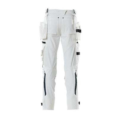 Hose mit Hängetaschen, Stretch Hose, weiss