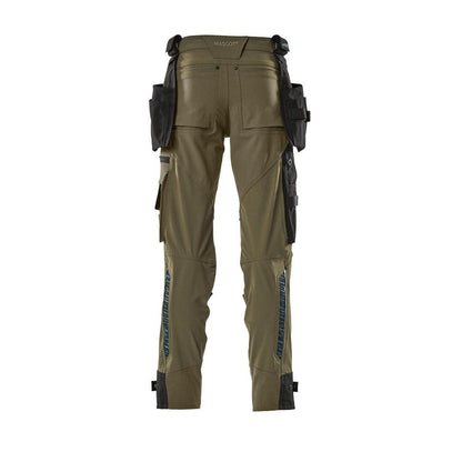 Hose mit Hängetaschen, Stretch Hose, moosgrün