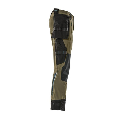 Hose mit Hängetaschen, Stretch Hose, moosgrün