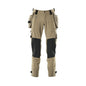 Hose mit Hängetaschen, Stretch Hose, hellkhaki
