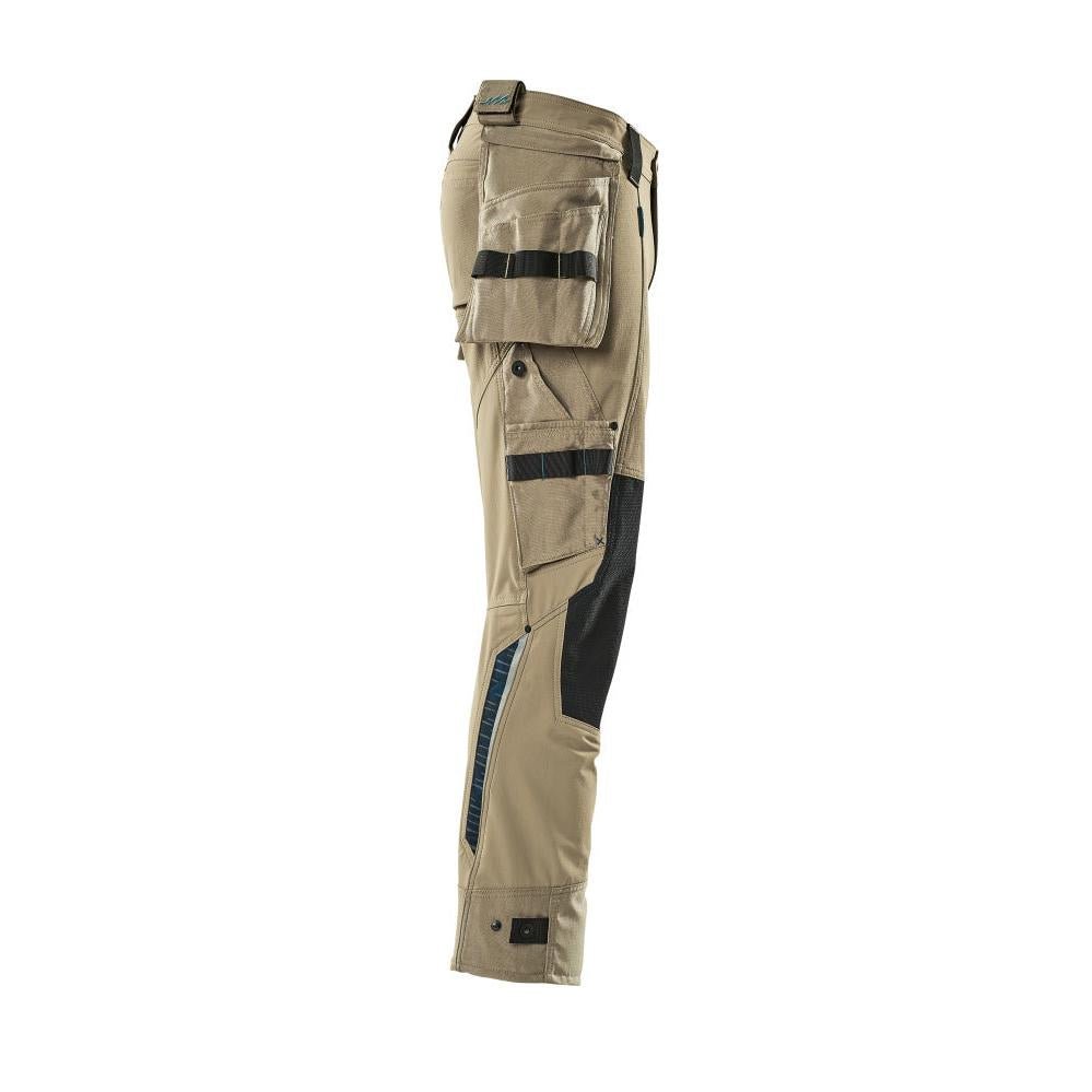 Hose mit Hängetaschen, Stretch Hose, hellkhaki