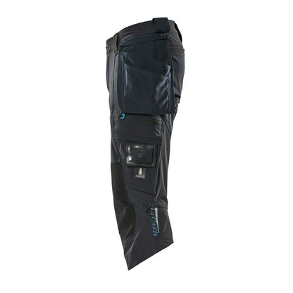 Dreiviertel-Hose, Hängetaschen, Stretch Dreiviertel-Hose, schwarzblau