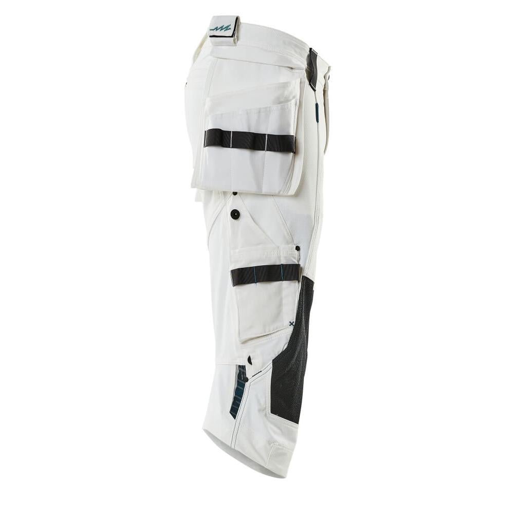 Dreiviertel-Hose, Hängetaschen, Stretch Dreiviertel-Hose, weiss
