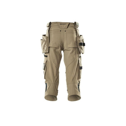 Dreiviertel-Hose, Hängetaschen, Stretch Dreiviertel-Hose, hellkhaki