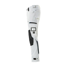 Pants with knee pockets made of Dyneema, stretch pants, white
