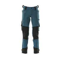 Pants with knee pockets made of Dyneema, stretch pants, dark petroleum