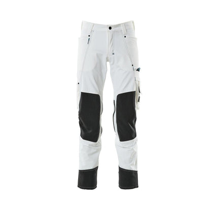 Hose mit Knietaschen, Stretch, leicht Hose, weiss