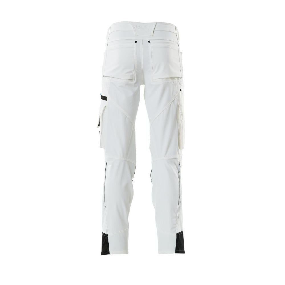Hose mit Knietaschen, Stretch, leicht Hose, weiss