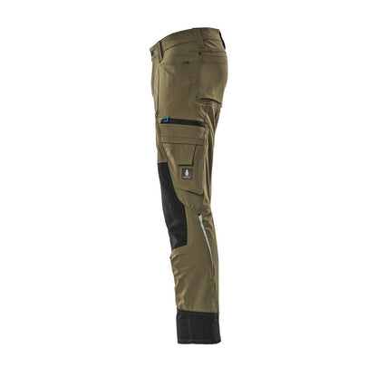 Hose mit Knietaschen, Stretch, leicht Hose, moosgrün