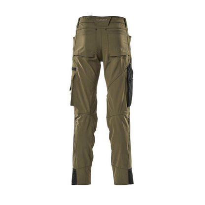Hose mit Knietaschen, Stretch, leicht Hose, moosgrün
