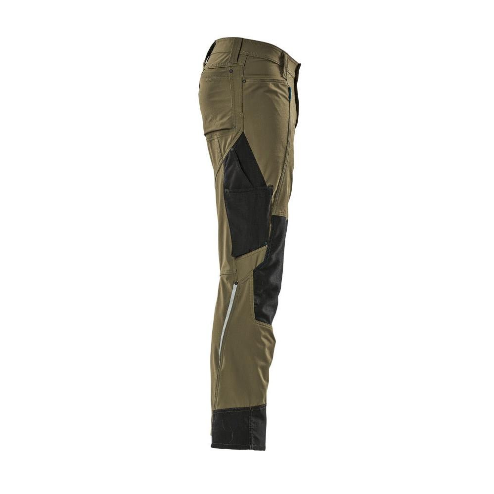 Hose mit Knietaschen, Stretch, leicht Hose, moosgrün