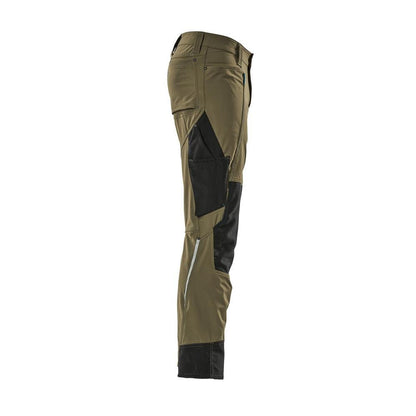 Hose mit Knietaschen, Stretch, leicht Hose, moosgrün