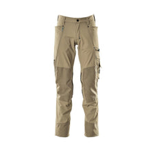 Trousers with knee pockets, stretch, light trousers, light khaki