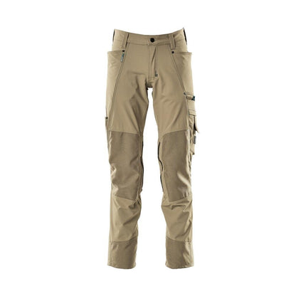 Hose mit Knietaschen, Stretch, leicht Hose, hellkhaki