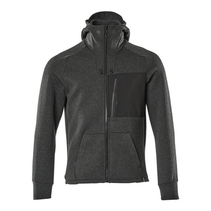 Kapuzensweatshirt, Reißverschluss Kapuzensweatshirt, Schwarz-meliert/Schwarz